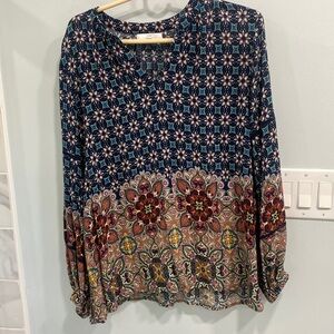 New directions large v neck blouse